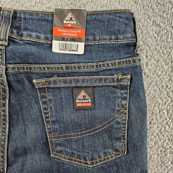 Bulwark FR Jeans Women 10 (33x33) Blue High Rise Straight Flame Resistant Curvy - Picture 15 of 16